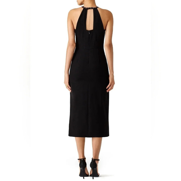 Yigal Azrouel Giorgio Dress in Black size 2 Runway Embroidered Halter Luxury - Picture 2 of 10